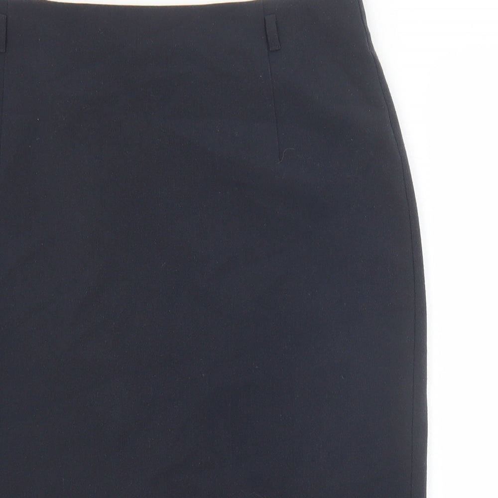 Marks and Spencer Womens Blue Polyester Straight & Pencil Skirt Size 12 Zip