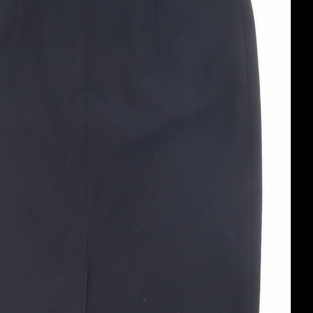 Marks and Spencer Womens Blue Polyester Straight & Pencil Skirt Size 12 Zip