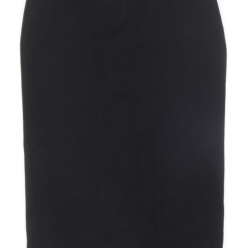 b.young Womens Black Viscose Straight & Pencil Skirt Size 10 Zip