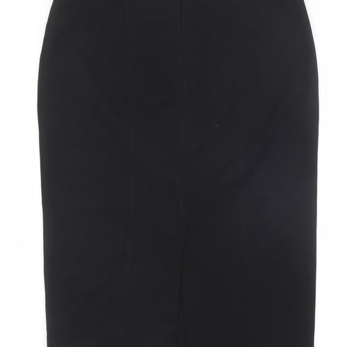 b.young Womens Black Viscose Straight & Pencil Skirt Size 10 Zip