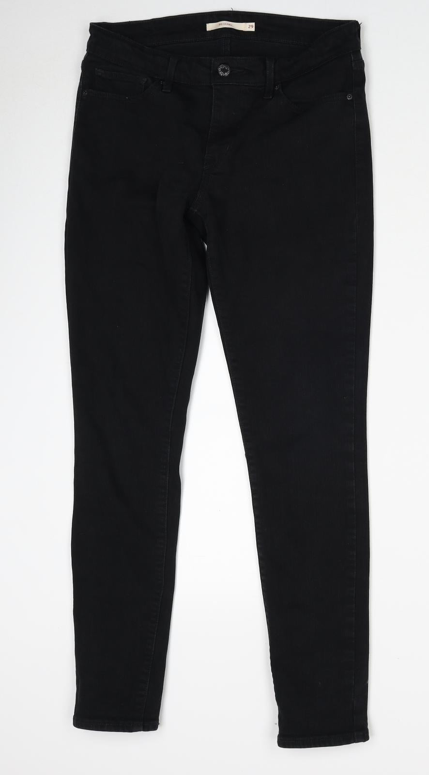 Signature by Levi Strauss & Co. Womens Black Cotton Skinny Jeans Size 29 in Regular Zip
