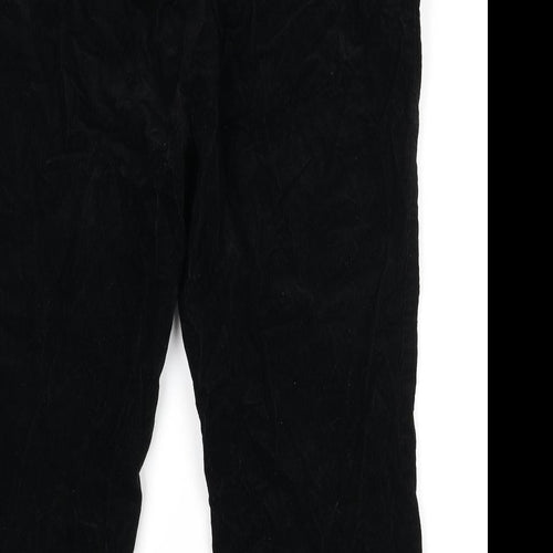 Marks and Spencer Womens Black Cotton Trousers Size 22 Regular