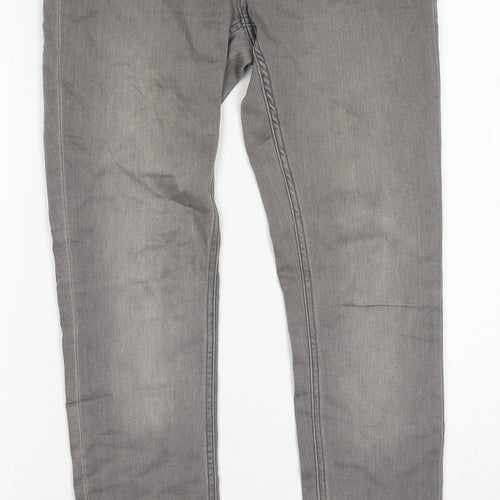 H&M Womens Grey Cotton Skinny Jeans Size 10 Regular Zip