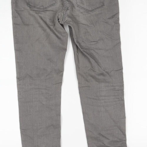 H&M Womens Grey Cotton Skinny Jeans Size 10 Regular Zip