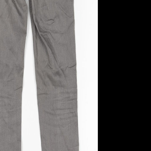 H&M Womens Grey Cotton Skinny Jeans Size 10 Regular Zip