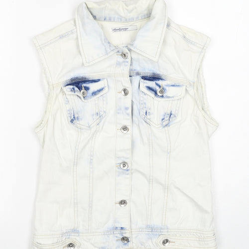 Stradivarius Womens Beige Gilet Jacket Size S Button