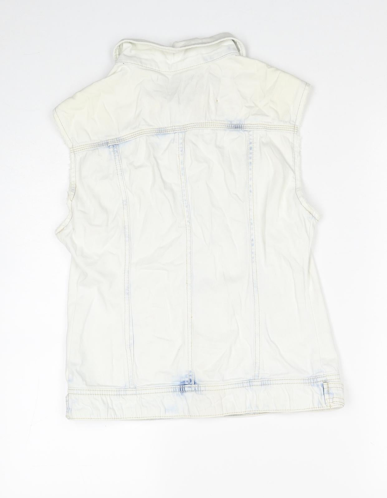 Stradivarius Womens Beige Gilet Jacket Size S Button