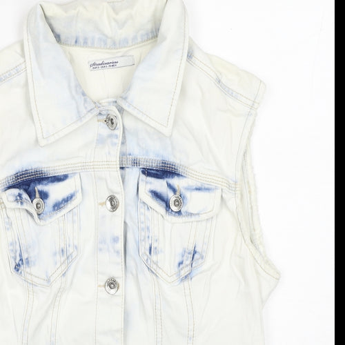 Stradivarius Womens Beige Gilet Jacket Size S Button