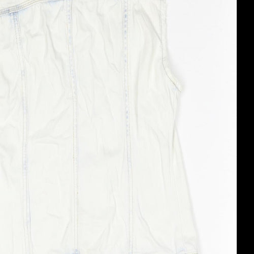 Stradivarius Womens Beige Gilet Jacket Size S Button