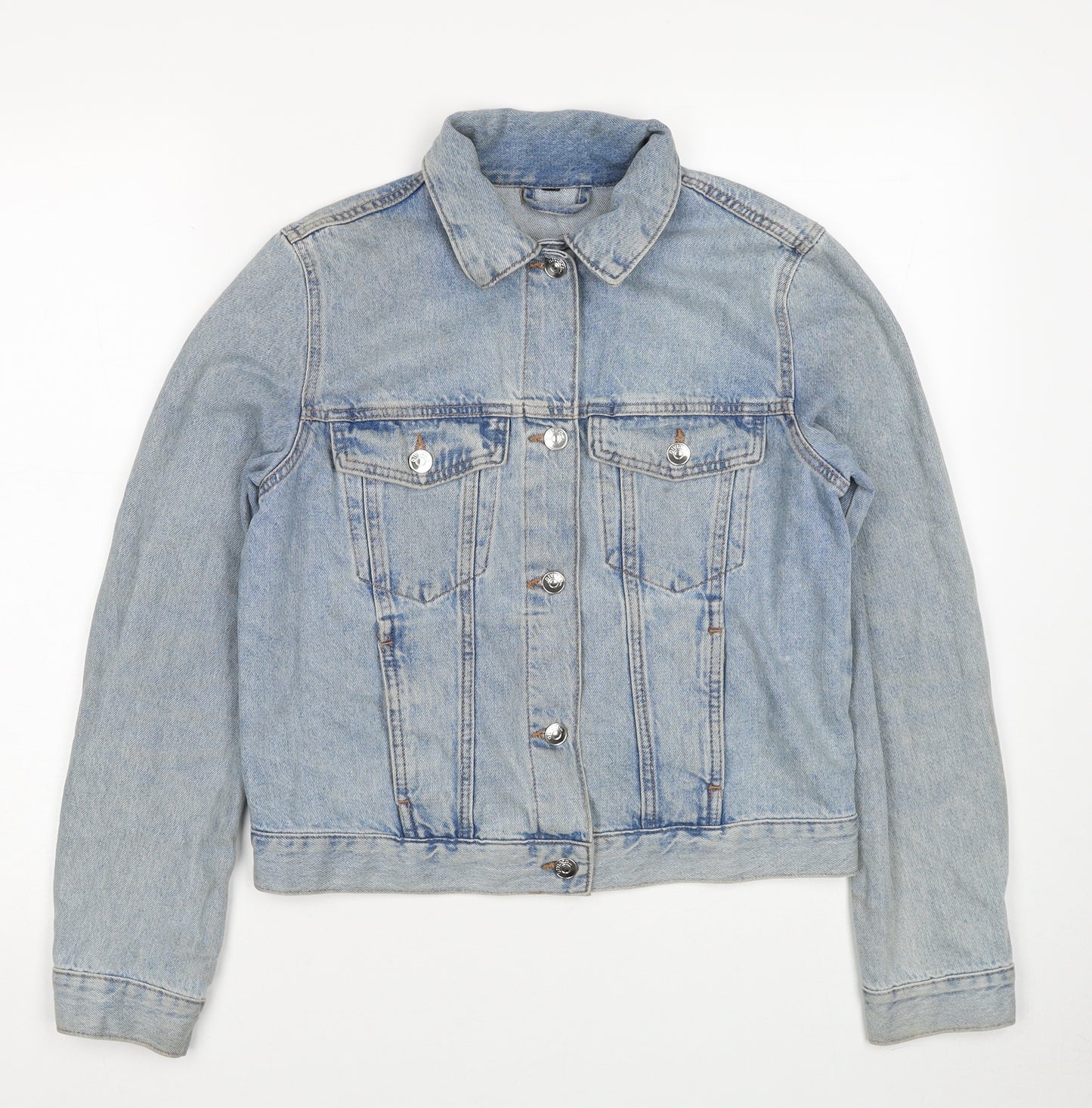 H&M Womens Blue Jacket Size S Button