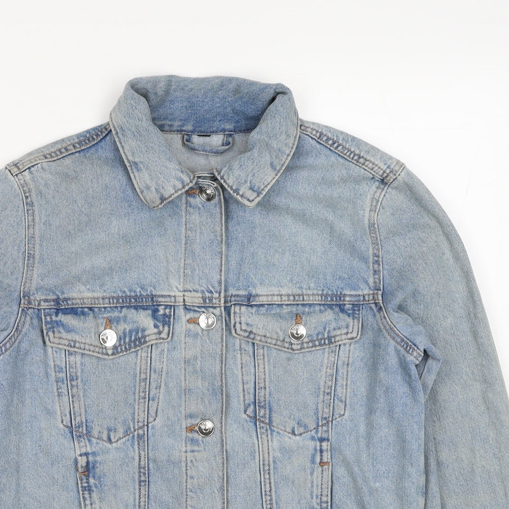 H&M Womens Blue Jacket Size S Button