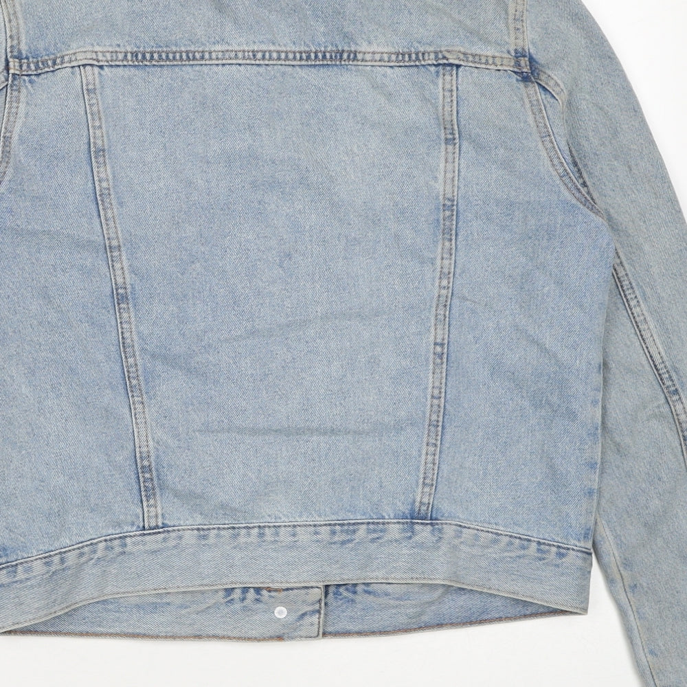 H&M Womens Blue Jacket Size S Button