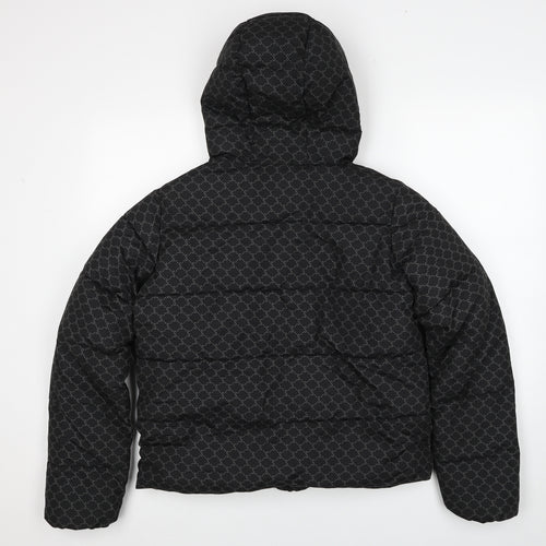 Sonneti Girls Black Geometric Puffer Jacket Jacket Size 13-14 Years Zip