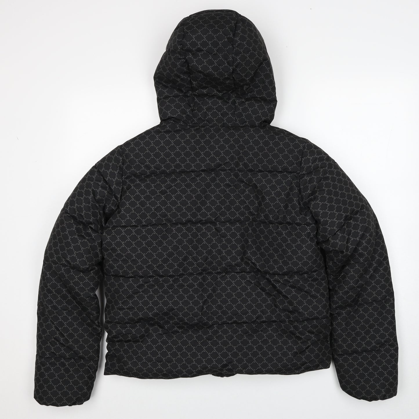 Sonneti Girls Black Geometric Puffer Jacket Jacket Size 13-14 Years Zip
