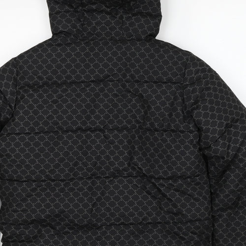 Sonneti Girls Black Geometric Puffer Jacket Jacket Size 13-14 Years Zip