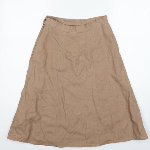 Preworn Womens Brown Polyester Swing Skirt Size 26 in Zip