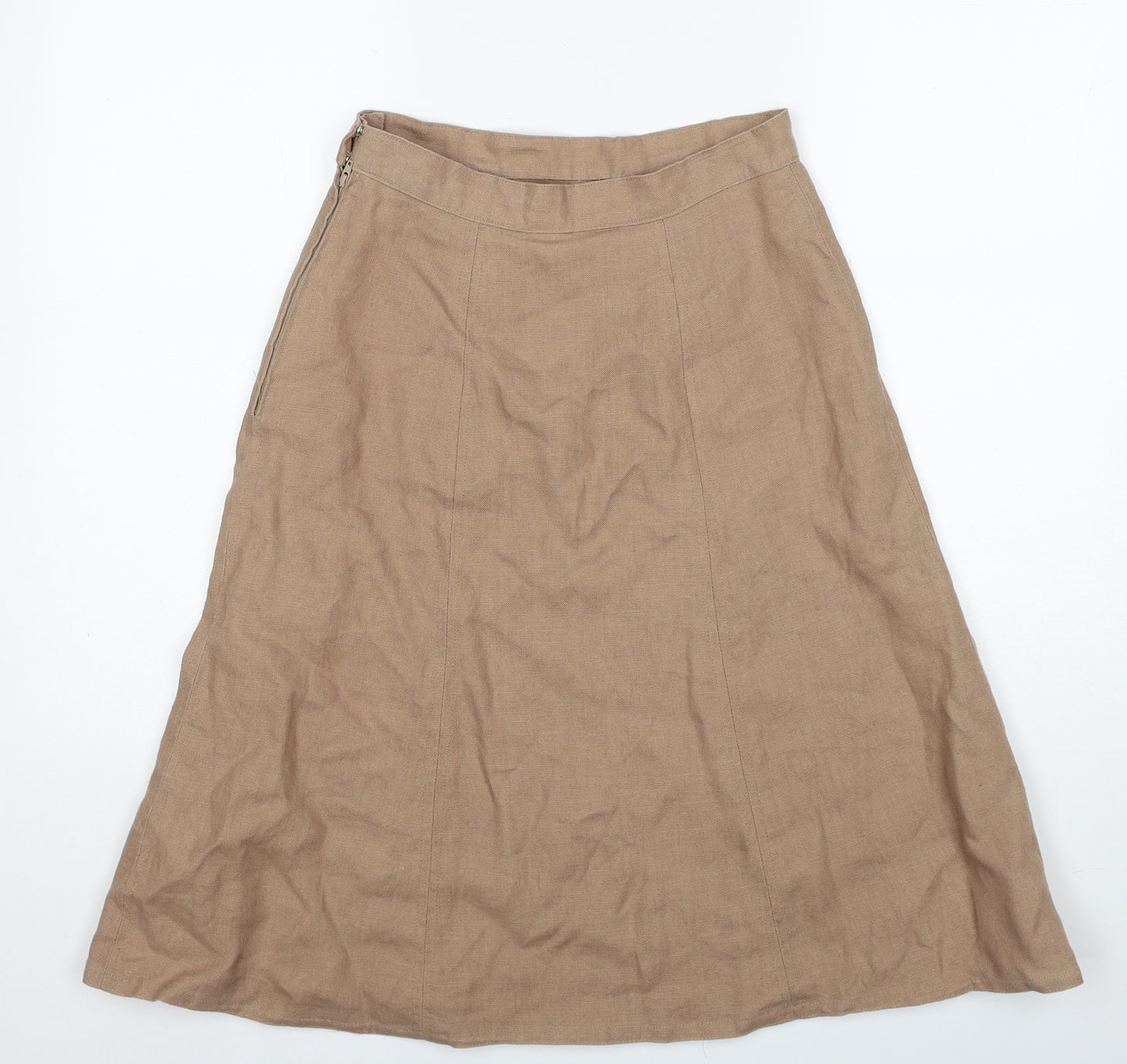 Preworn Womens Brown Polyester Swing Skirt Size 26 in Zip