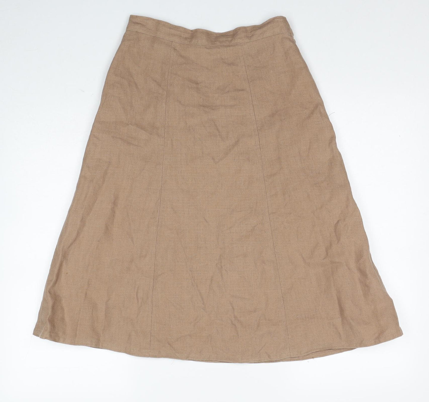 Preworn Womens Brown Polyester Swing Skirt Size 26 in Zip