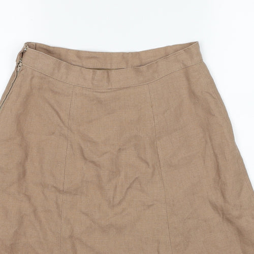 Preworn Womens Brown Polyester Swing Skirt Size 26 in Zip