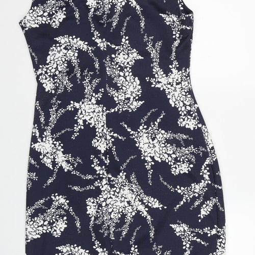 Phase Eight Womens Blue Geometric Polyester Sheath Size 16 Round Neck Pullover
