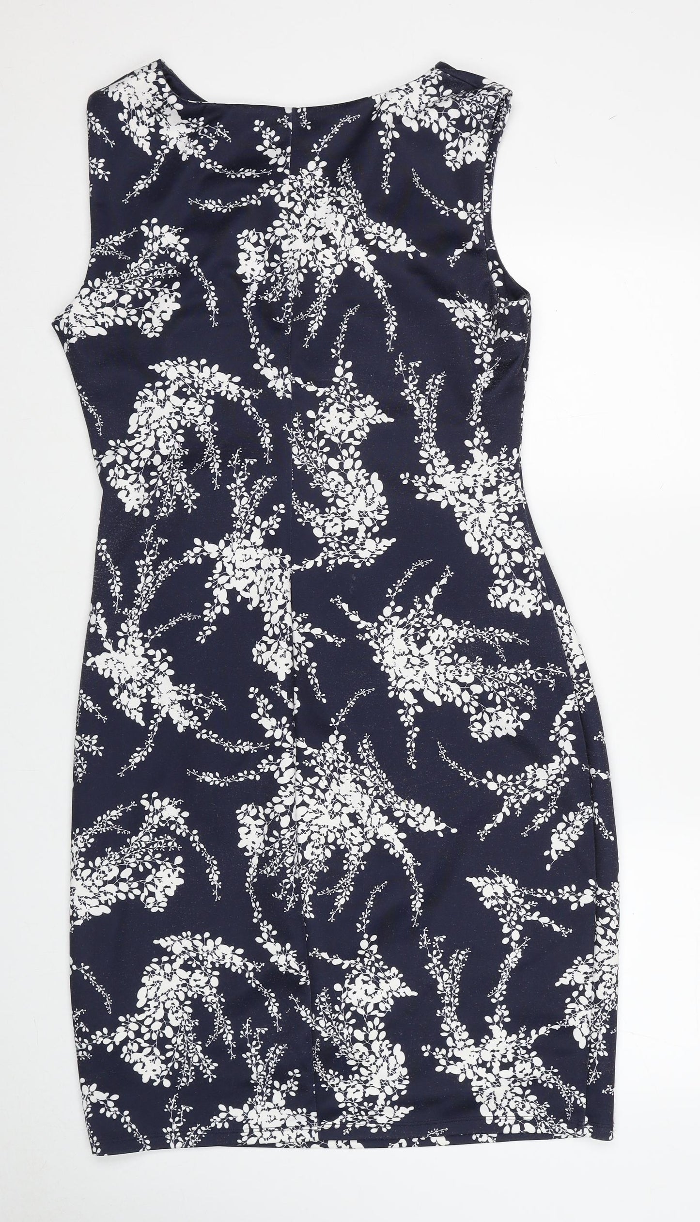 Phase Eight Womens Blue Geometric Polyester Sheath Size 16 Round Neck Pullover