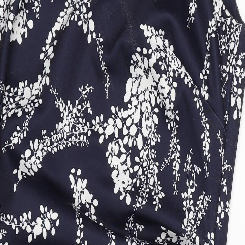 Phase Eight Womens Blue Geometric Polyester Sheath Size 16 Round Neck Pullover