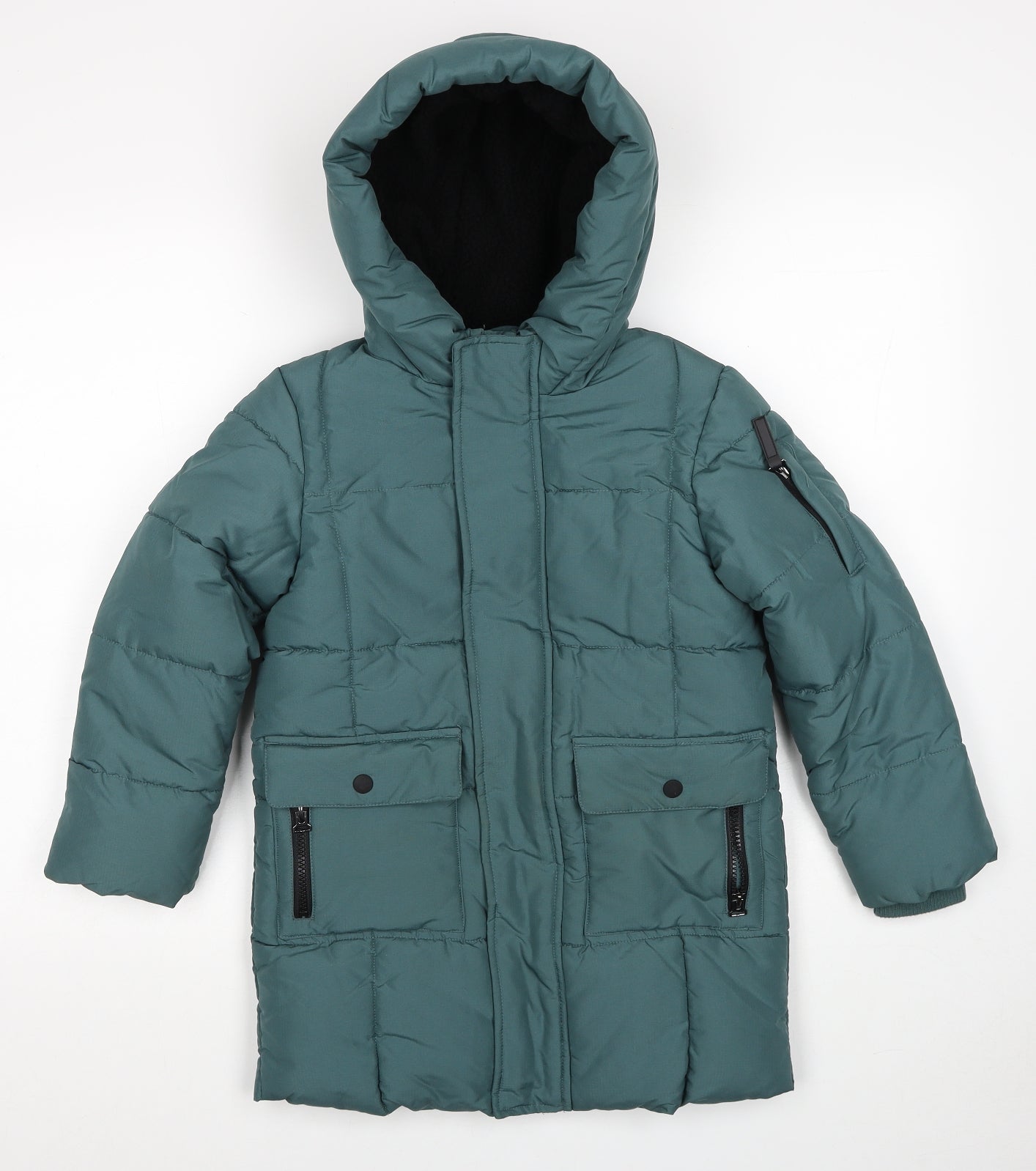 Marks and Spencer Boys Blue Quilted Jacket Size 6-7 Years Zip