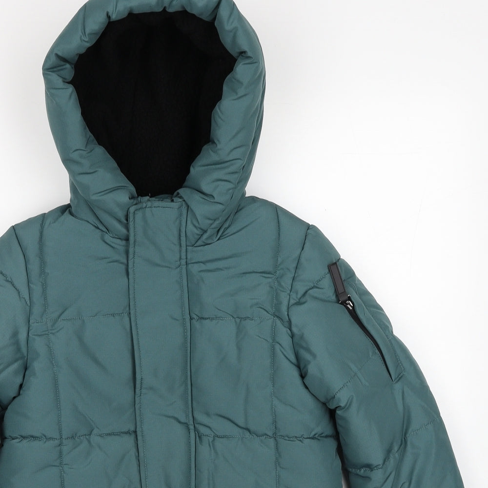 Marks and Spencer Boys Blue Quilted Jacket Size 6-7 Years Zip