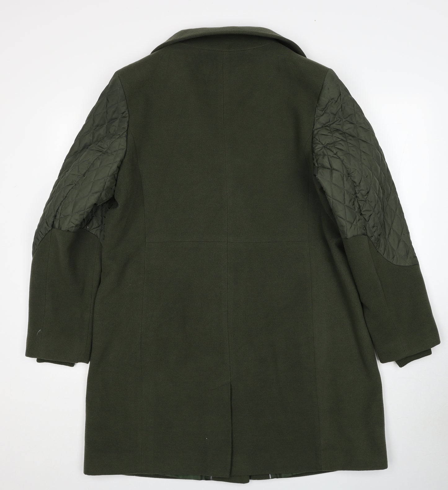 Marks and Spencer Womens Green Overcoat Coat Size 18 Zip