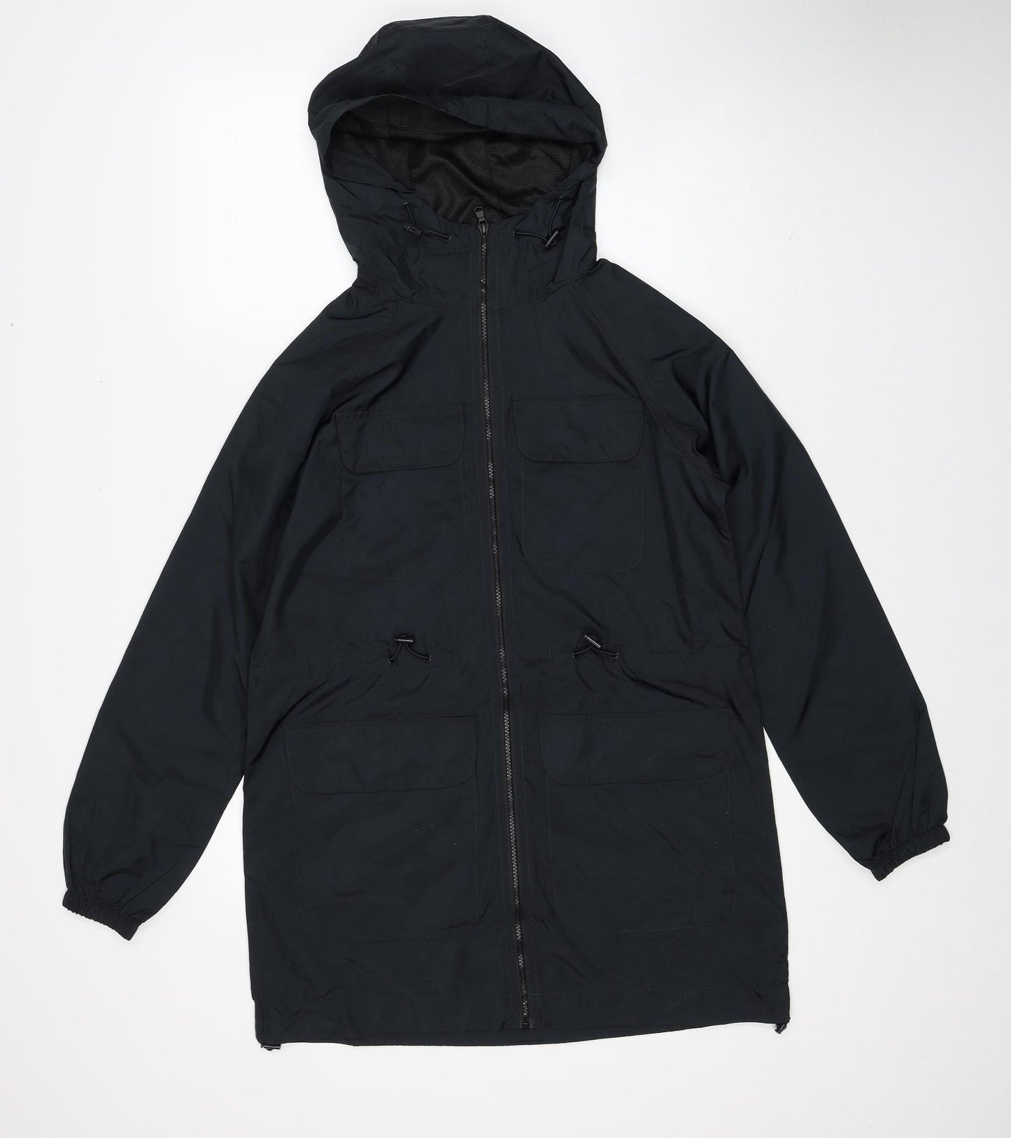 Marks and Spencer Womens Black Rain Coat Coat Size XS Zip