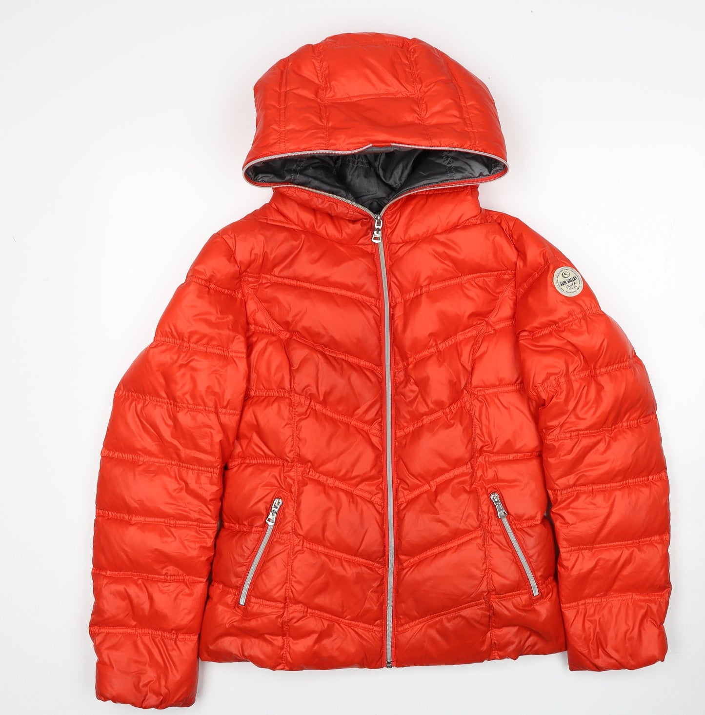 Sun Valley Womens Red Puffer Jacket Jacket Size S Zip