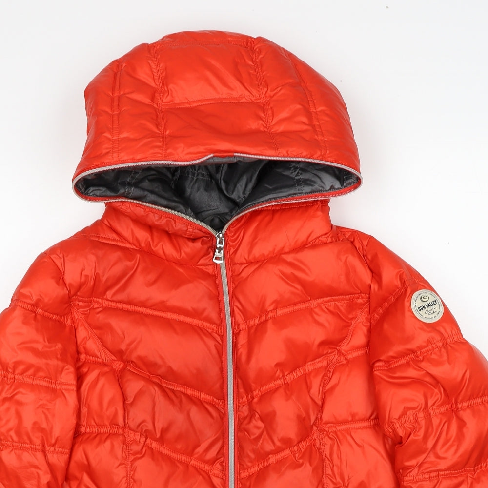 Sun Valley Womens Red Puffer Jacket Jacket Size S Zip