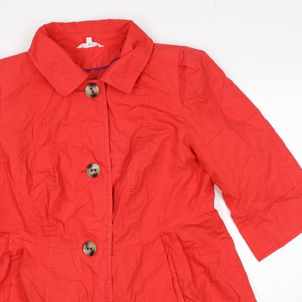 Marks and Spencer Womens Red Jacket Coat Size 18 Zip