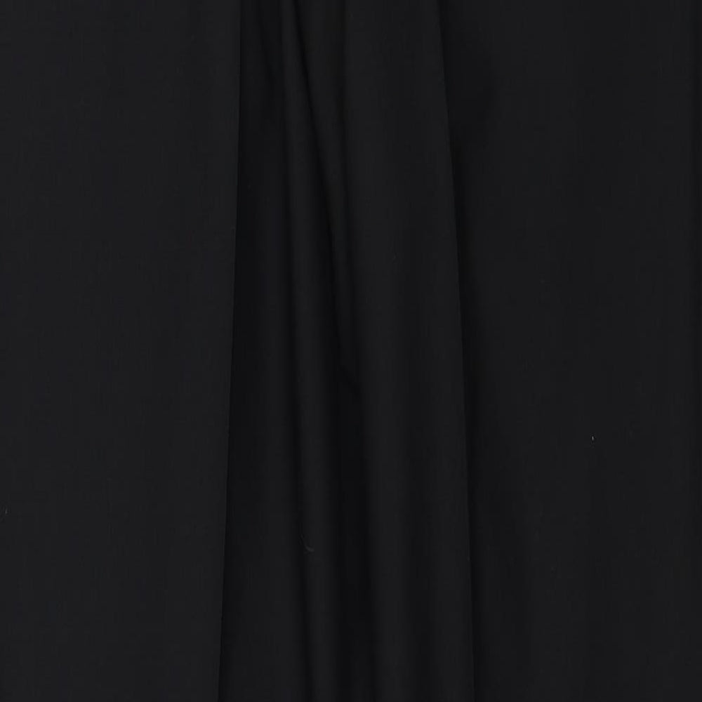 Marks and Spencer Mens Black Wool Trousers Size 36 in L31 in Regular Zip