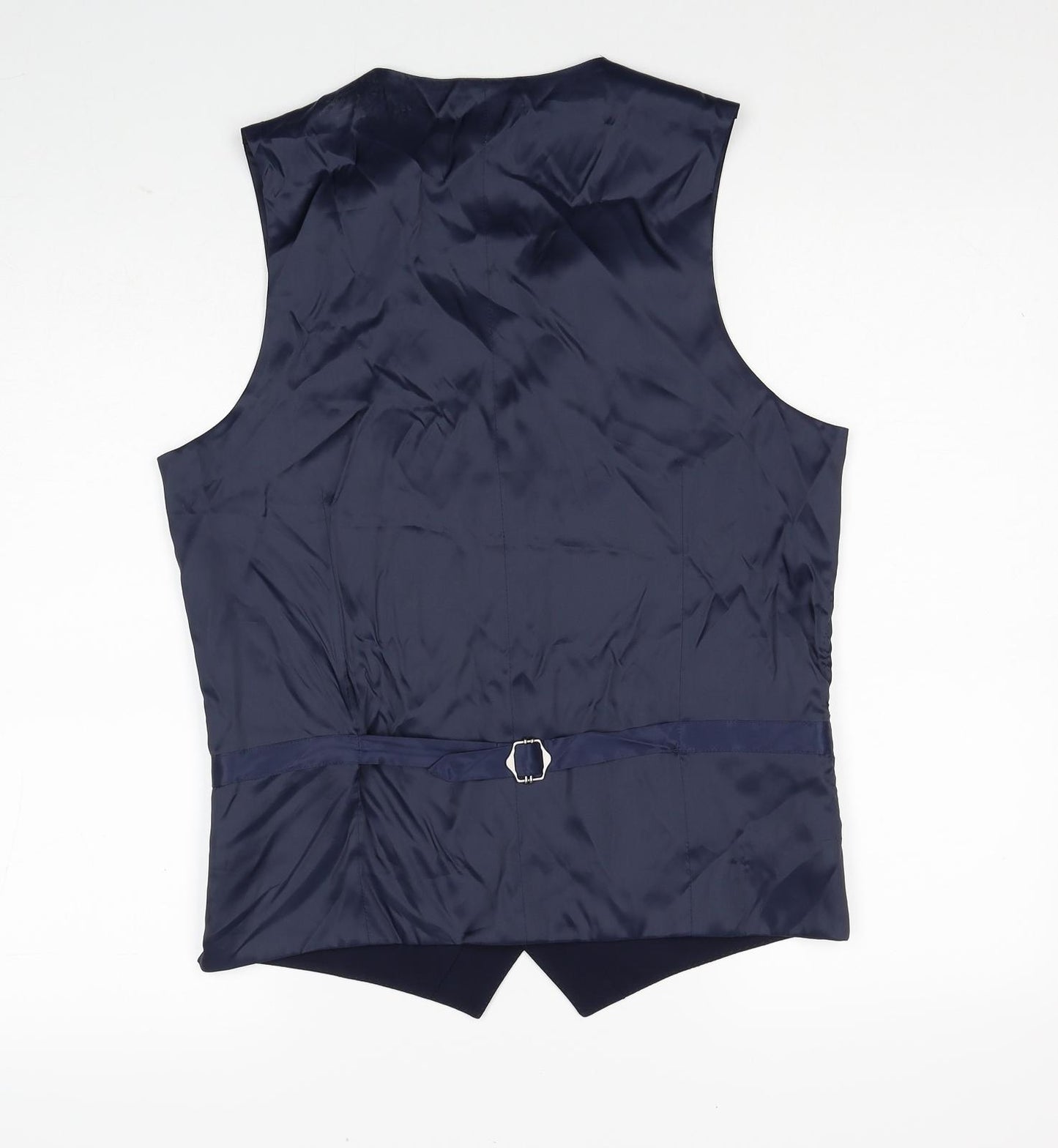 Marks and Spencer Mens Blue Wool Jacket Suit Waistcoat Size M Regular