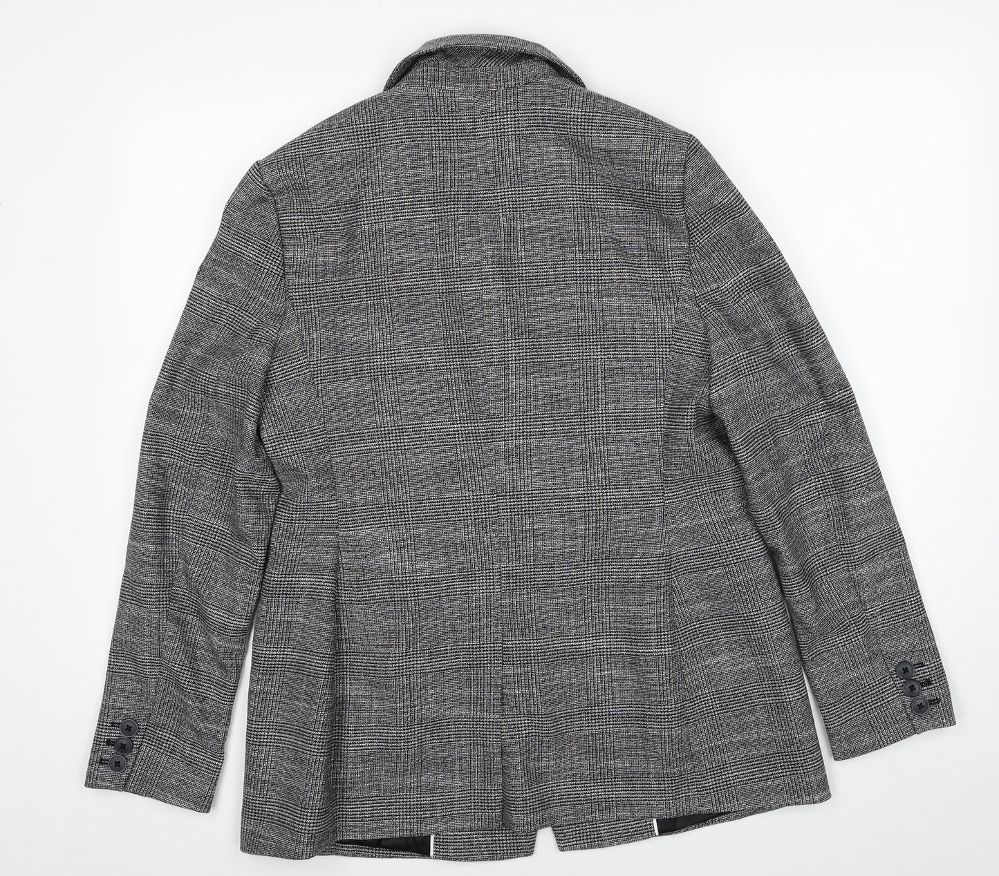 Marks and Spencer Womens Black Geometric Jacket Blazer Size 12 Button