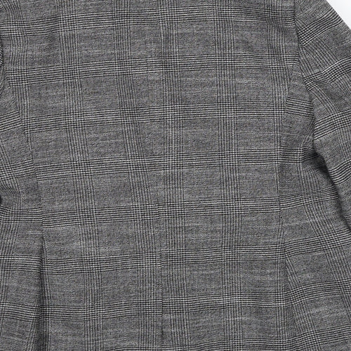 Marks and Spencer Womens Black Geometric Jacket Blazer Size 12 Button