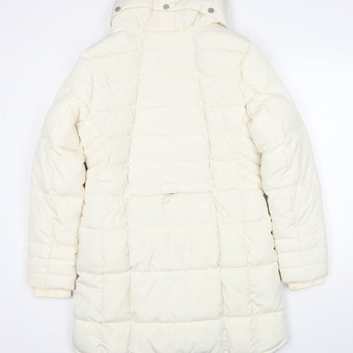 NEXT Womens White Puffer Jacket Coat Size 10 Zip