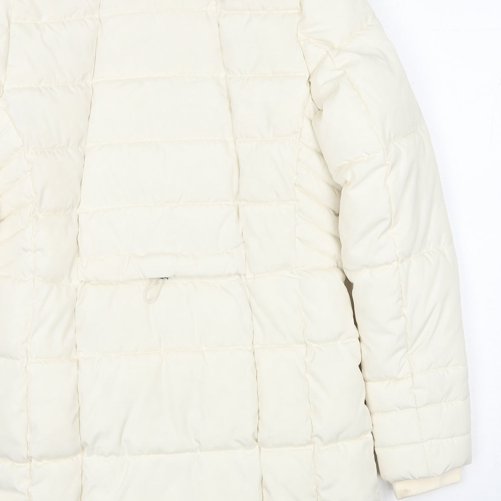NEXT Womens White Puffer Jacket Coat Size 10 Zip
