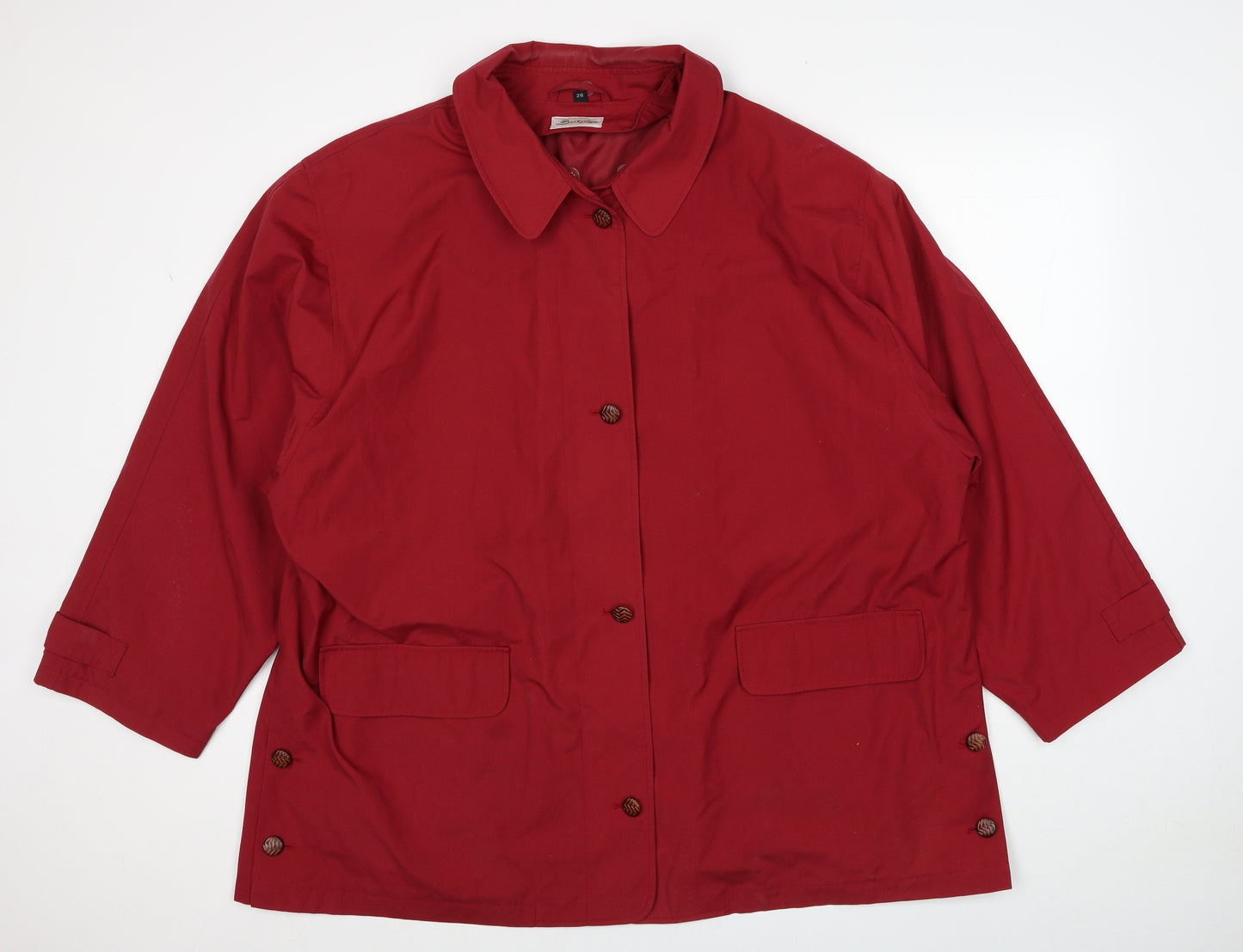 Berkertex Womens Red Jacket Size 26 Button