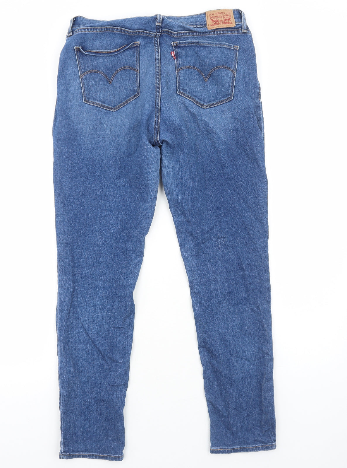 Levi's Womens Blue Cotton Straight Jeans Size 12 L32 in Regular Zip