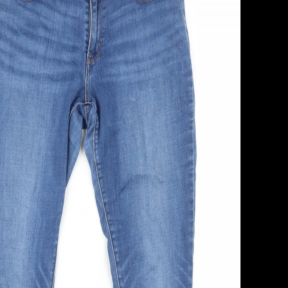 Levi's Womens Blue Cotton Straight Jeans Size 12 L32 in Regular Zip