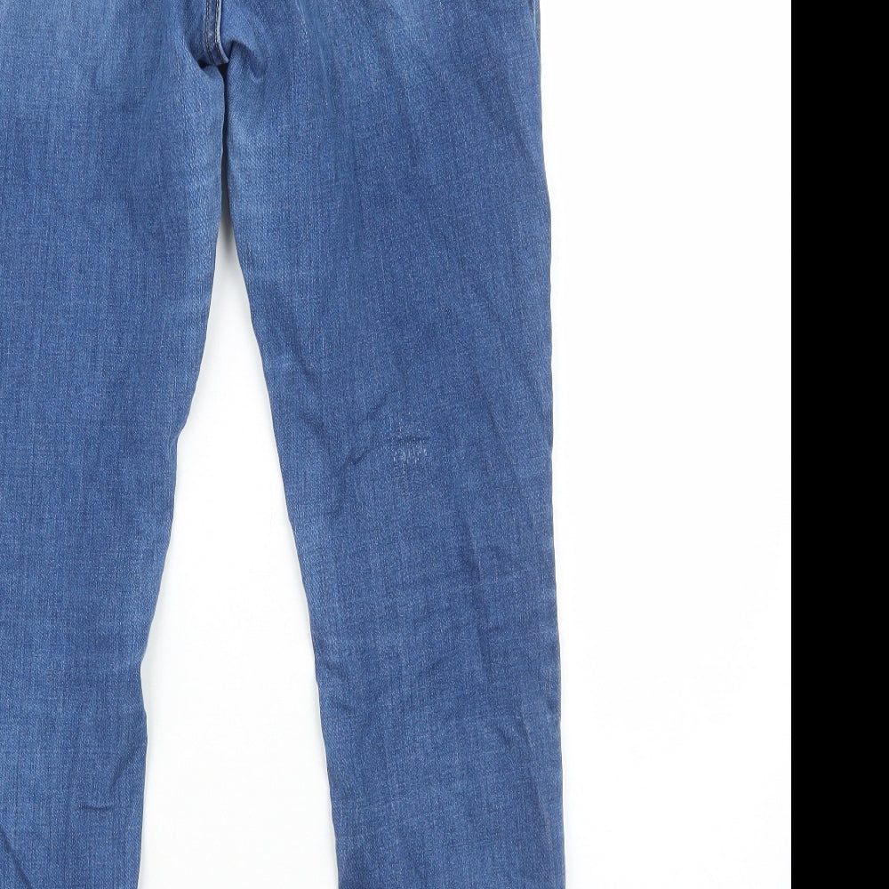 Levi's Womens Blue Cotton Straight Jeans Size 12 L32 in Regular Zip