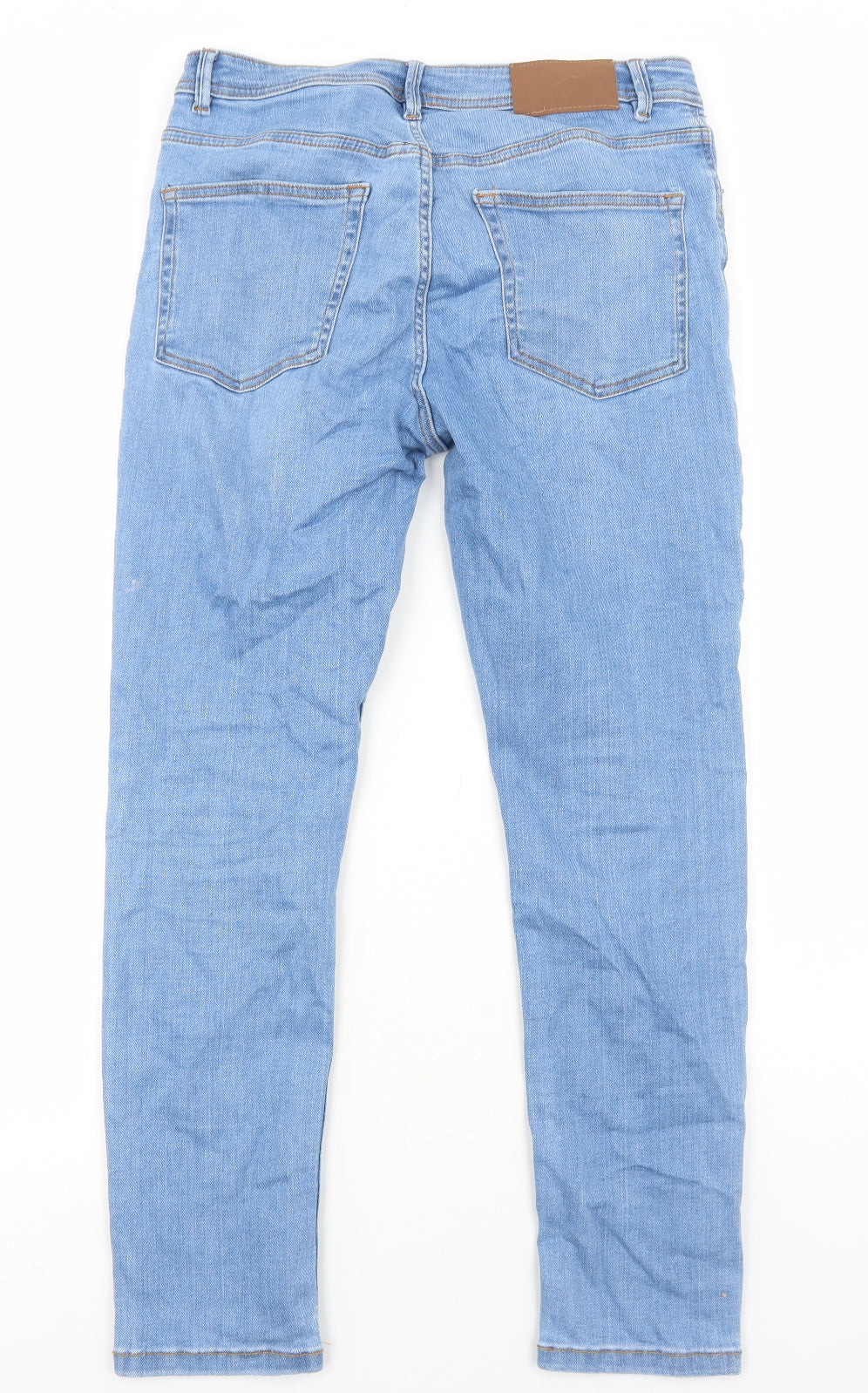 Primark Mens Blue Cotton Skinny Jeans Size L L30 in Regular Button