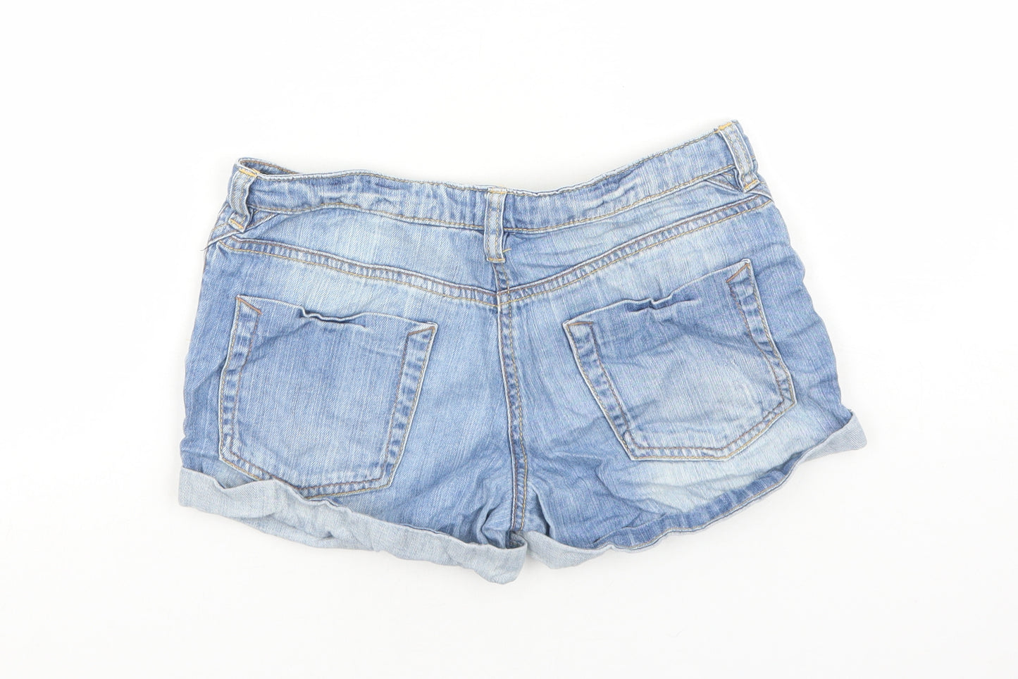 NEXT Girls Blue Cotton Hot Pants Shorts Size 11 Years Regular Zip