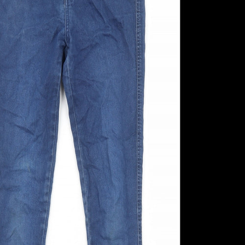 New Look Girls Blue Cotton Skinny Jeans Size 14 Years Regular Zip