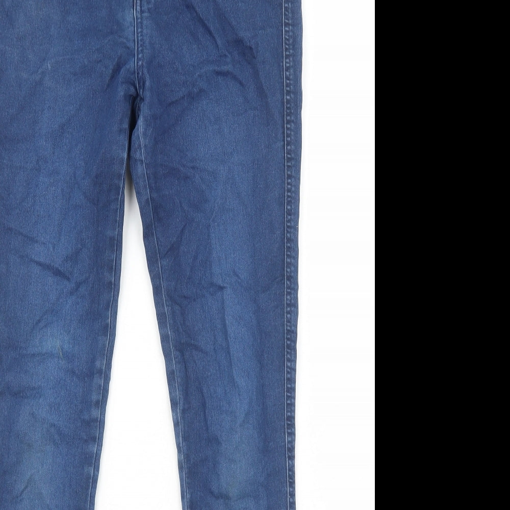 New Look Girls Blue Cotton Skinny Jeans Size 14 Years Regular Zip