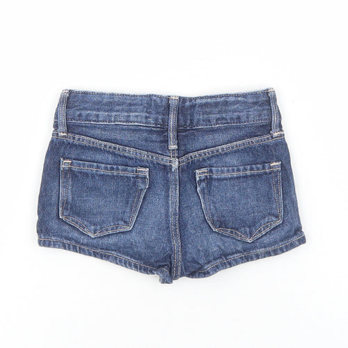 H&M Girls Blue Cotton Hot Pants Shorts Size 3-4 Years Regular Zip