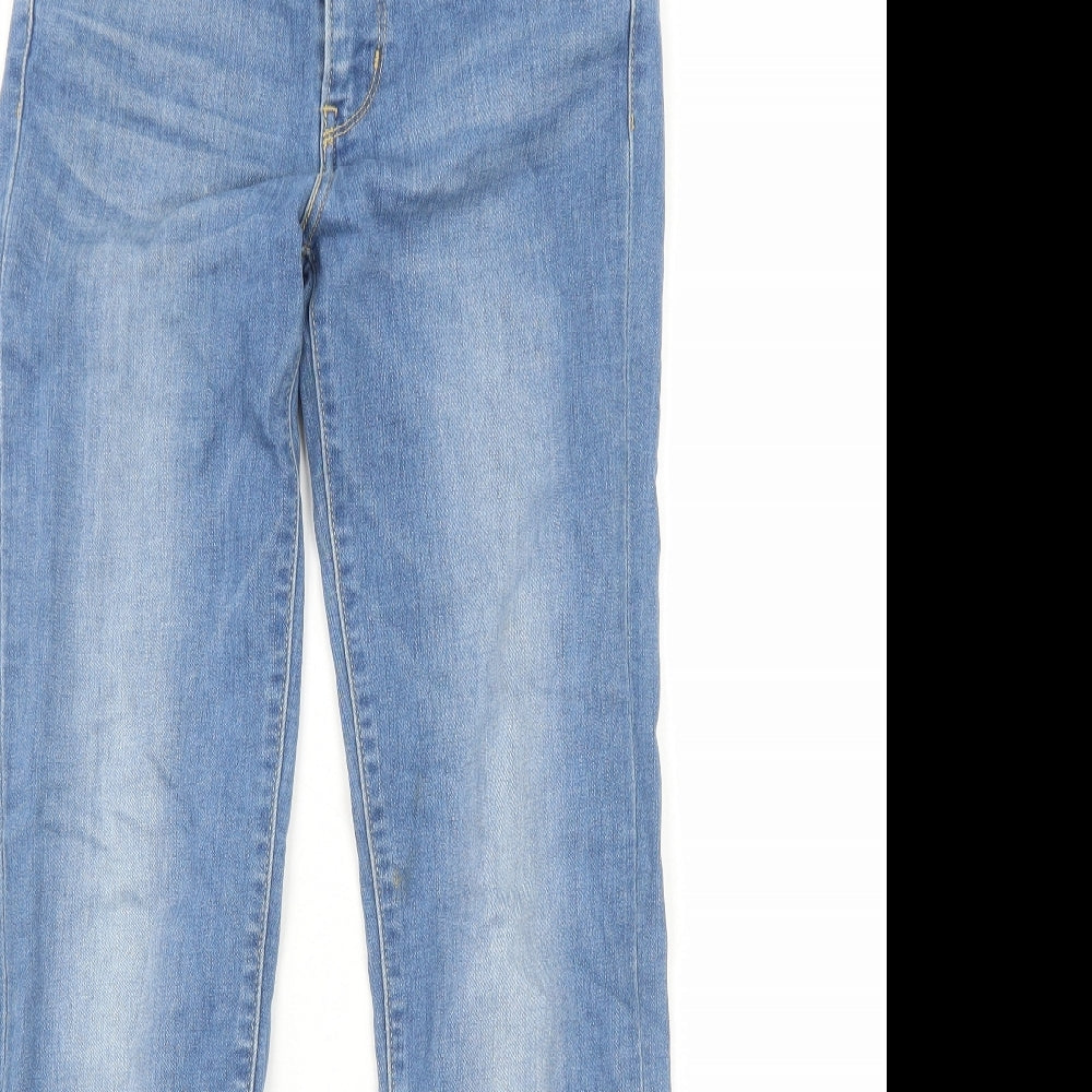 Levi's Womens Blue Cotton Straight Jeans Size 8 L32 in Regular Zip