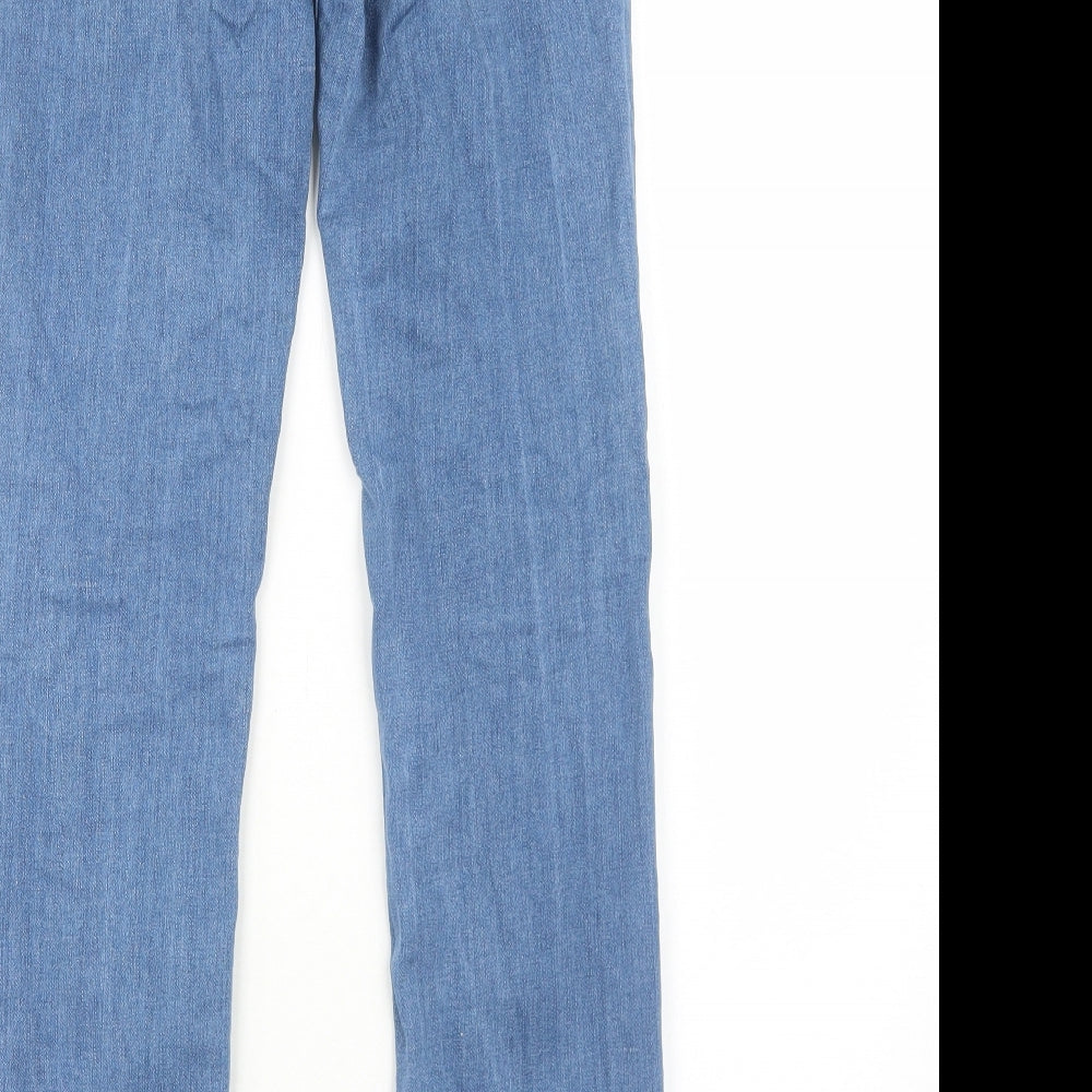 Levi's Womens Blue Cotton Straight Jeans Size 8 L32 in Regular Zip